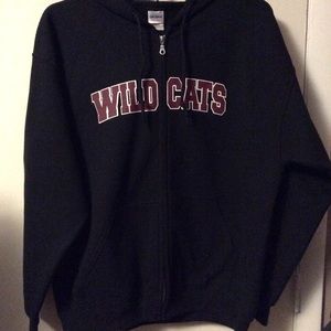 New black hoodie, zipped front